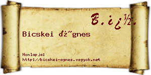 Bicskei Ágnes névjegykártya